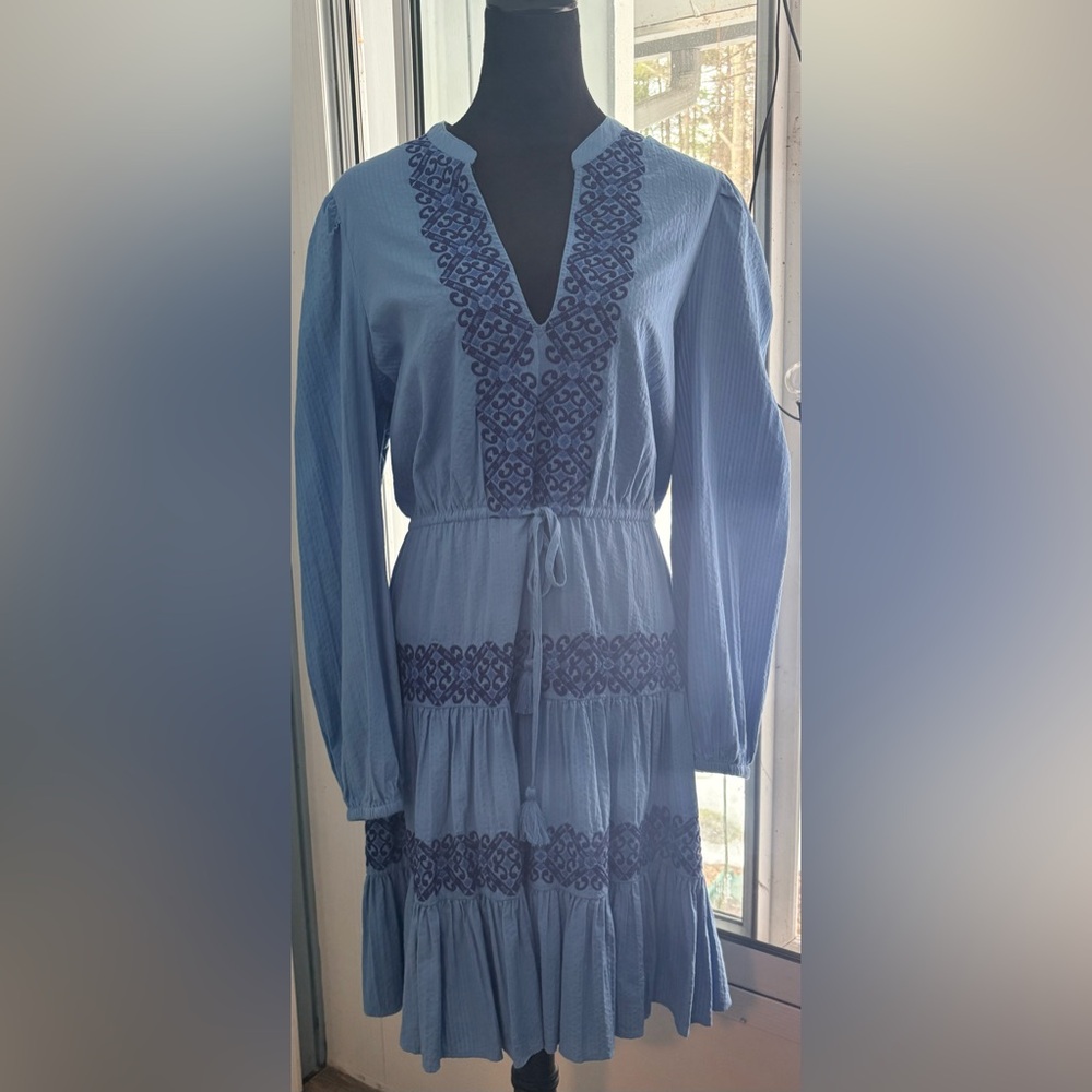 Boden Blue Dress with Purple Accents